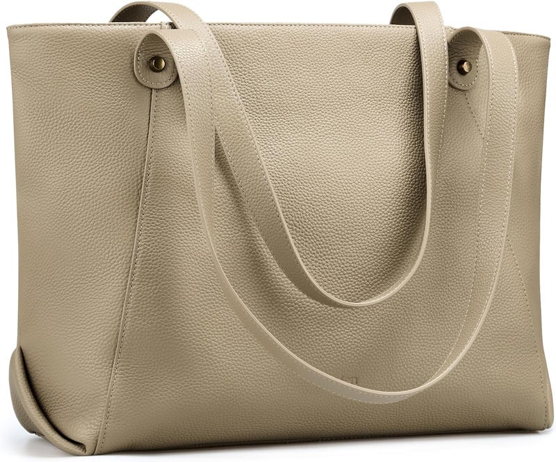 befen Genuine Leather Tote Bag for Women Work, Women's Leather Shoulder Bags Purses Satchel Handbags with Laptop Compartment - Image 1